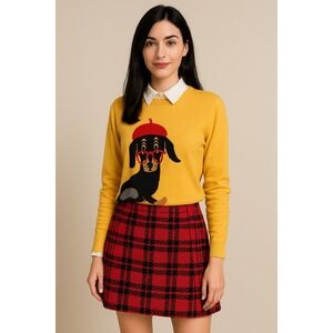 EDDIE BAUER Wool Black Red Tartan Plaid Blanket Wrap Skirt Sz 8 VTG Buffalo